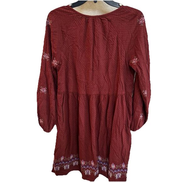 Knox Rose Embroidered Long Sleeve Boho Tassel Dress w Pockets Womens Sz Medium - Picture 2 of 9